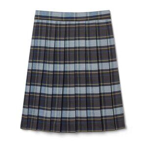 French Toast SV9002 Girls Plus Size Plaid Pleated Skirt Blue And Gold